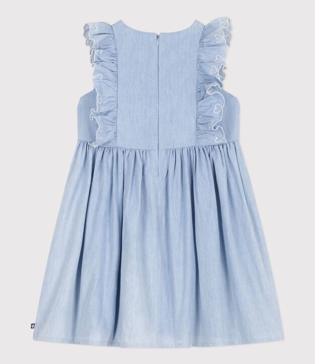 &Auml;rmelloses Kinder-Kleid aus Baumwolle blau