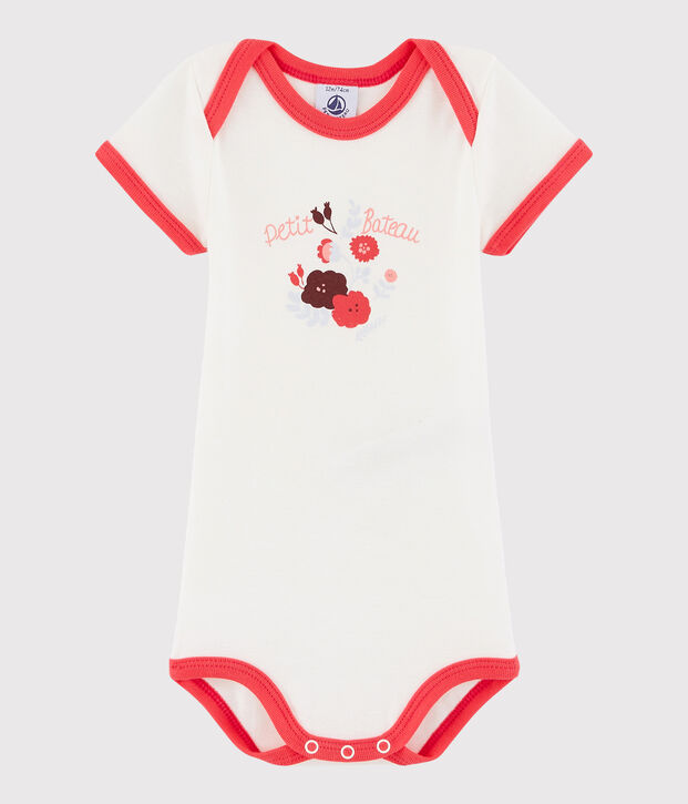 Kurz&auml;rmeliger Baby-Body Jungen weiss
