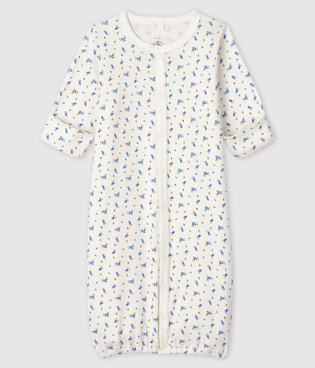 Baby-Kombi-Overall aus Bio-Baumwolle mit Blumenmotiv weiss/vielfarbig