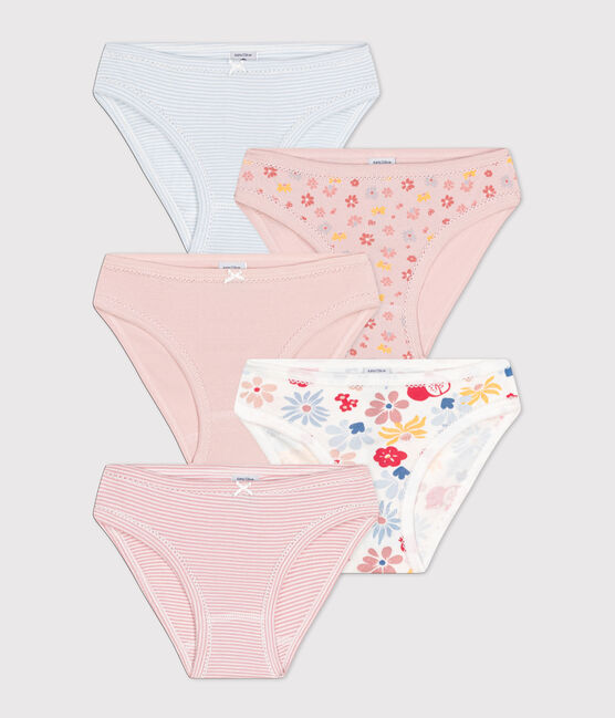 5er-Set Baumwollslips mit Blumenmuster für Kinder variante 1
