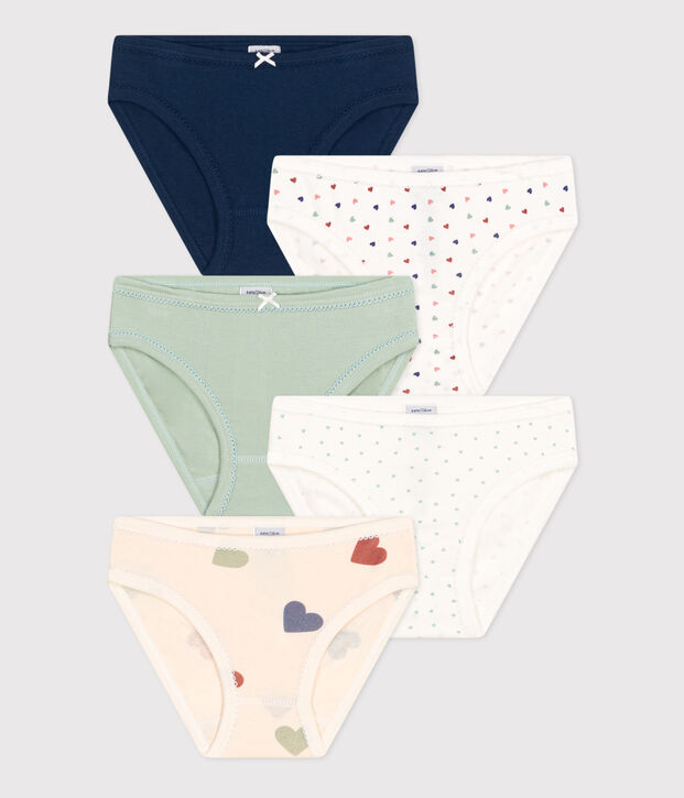 5er-Set-Slips aus Baumwolle f&uuml;r M&auml;dchen vielfarbig