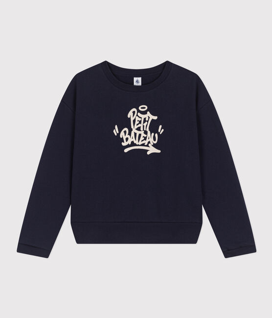 Sweatshirt aus Molton für Damen blau SMOKING