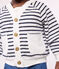 Baby-Cardigan aus dickem Jersey weiss MARSHMALLOW/blau SMOKING