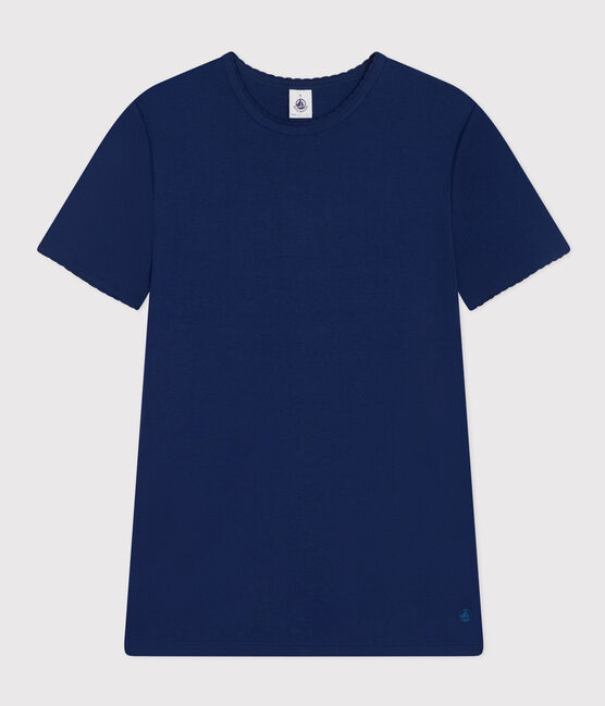 Damen-T-Shirt L’ICONIQUE aus Baumwolle mit Mäusezähnchen blau MEDIEVAL