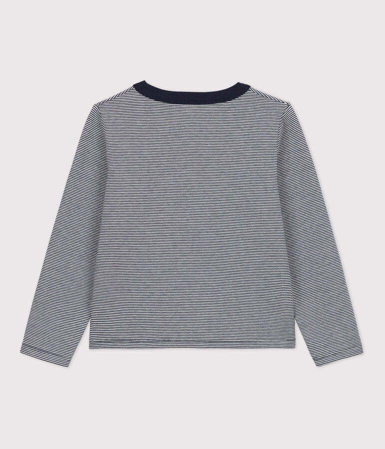 Cardigan aus Doppeljersey Kinder M&auml;dchen blau/weiss