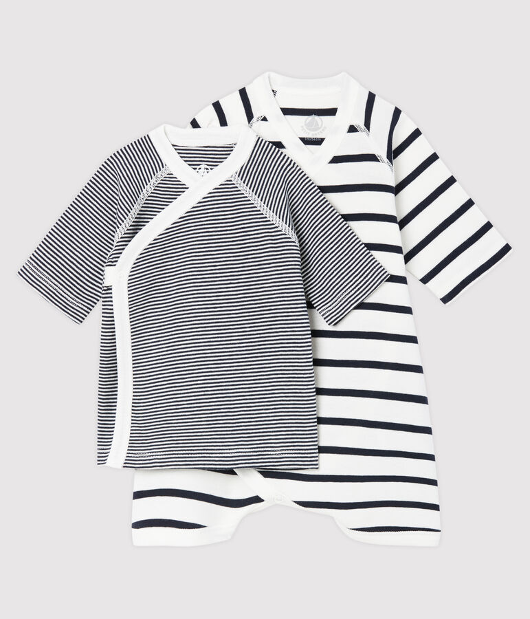 Set mit Kimono Body und Babyj&auml;ckchen aus Rippstrick vielfarbig