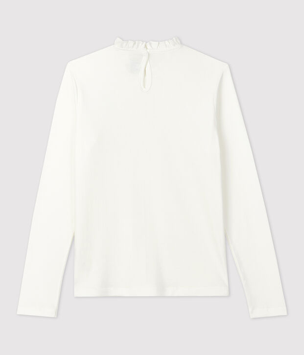 Lang&auml;rmeliges Kinder-T-Shirt aus Baumwolle f&uuml;r M&auml;dchen weiss