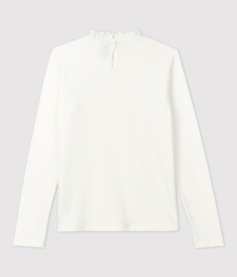 Lang&auml;rmeliges Kinder-T-Shirt aus Baumwolle f&uuml;r M&auml;dchen weiss