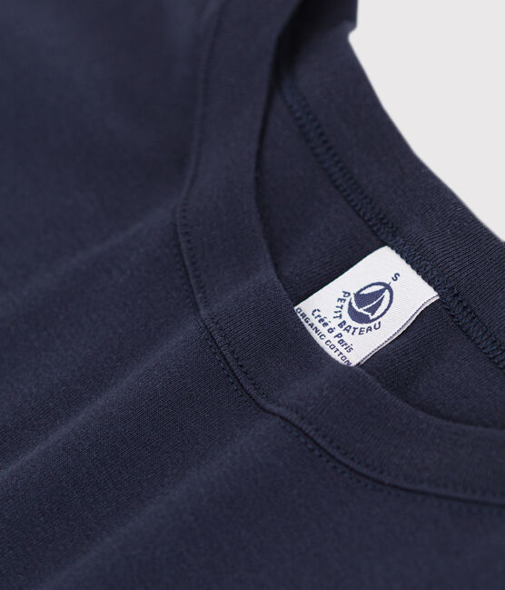 Eng anliegendes T-Shirt mit Rundhalsausschnitt aus Baumwolle für Damen blau SMOKING