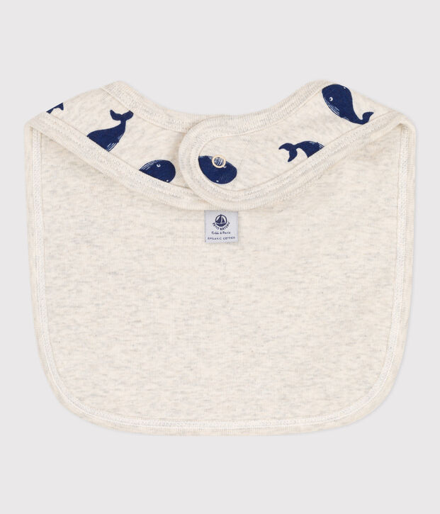 Einzelnes L&auml;tzchen aus Baumwolle mit Walmotiv beige/blau