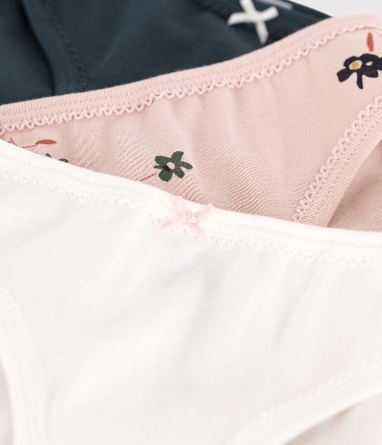 3er-Set Slips aus Baumwolle mit Blumenmotiv f&uuml;r M&auml;dchen vielfarbig