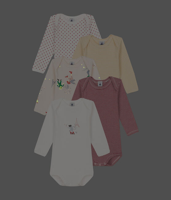 5er-Set langärmelige Baby-Bodys Paris aus Baumwolle variante 1