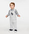 Lange Baby-Latzhose aus Samtstrick für Jungen. grau BELUGA CHINE