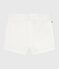Baby-Shorts aus gestreiftem Seersucker weiss ECUME