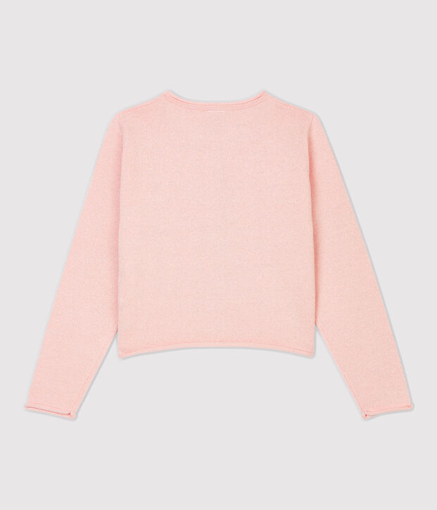 Kinder-Cardigan aus Baumwolle f&uuml;r M&auml;dchen rosa/grau
