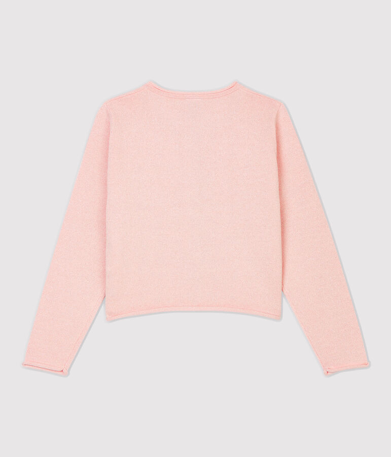 Kinder-Cardigan aus Baumwolle f&uuml;r M&auml;dchen rosa/grau