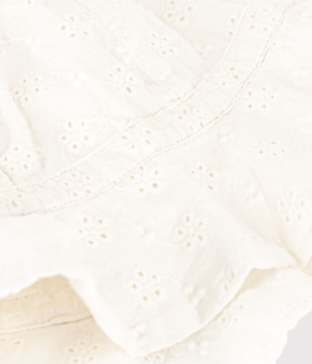 Baby-Hut mit Broderie Anglaise weiss