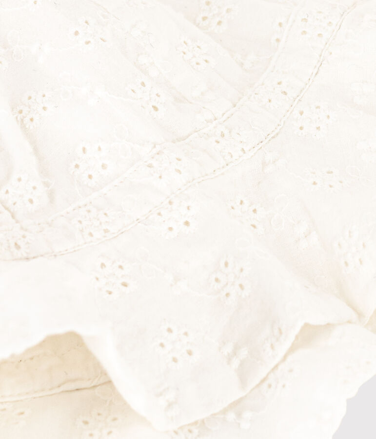 Baby-Hut mit Broderie Anglaise weiss