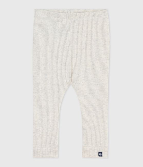 Baby-Leggings aus einfarbiger Baumwolle beige MONTELIMAR CHINE