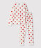 Kinderpyjama aus Rippstrick mit Herzchenmotiv weiss MARSHMALLOW/rot TERKUIT