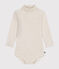 Langärmeliger Body mit Rollkragen aus Baumwolle für Babys beige MONTELIMAR CHINE
