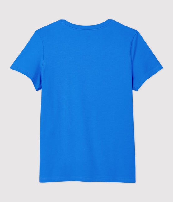 T-Shirt DAS GERADE mit Rundhalsausschnitt aus Bio-Baumwolle für Damen blau BRASIER