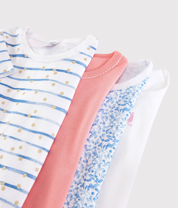 &Uuml;berraschungsset mit 4 kurz&auml;rmeligen T-Shirts f&uuml;r M&auml;dchen vielfarbig