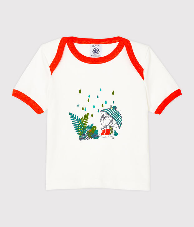 Kurz&auml;rmeliges Baby-T-Shirt f&uuml;r Jungen weiss