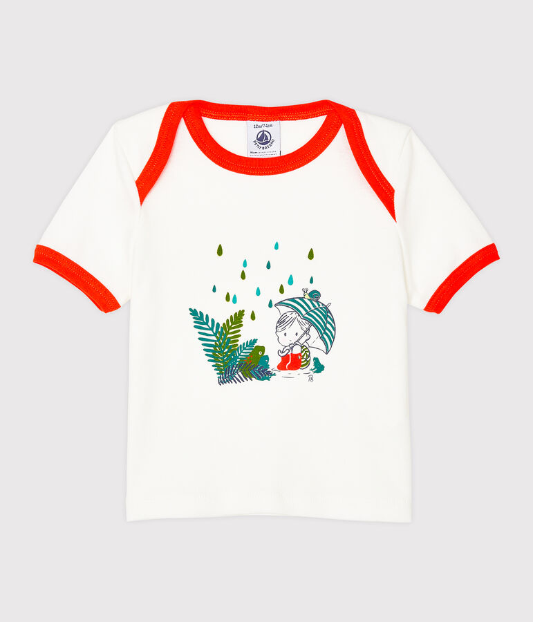 Kurz&auml;rmeliges Baby-T-Shirt f&uuml;r Jungen weiss
