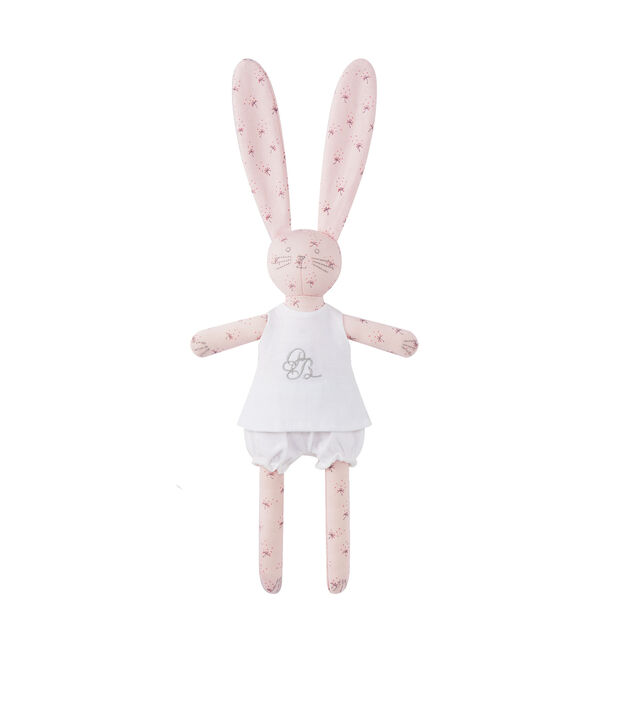 Bedruckter Kuschelhase rosa/vielfarbig