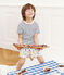 Rippstrick-Kurzpyjama für kleine Jungen weiss MARSHMALLOW/weiss MULTICO
