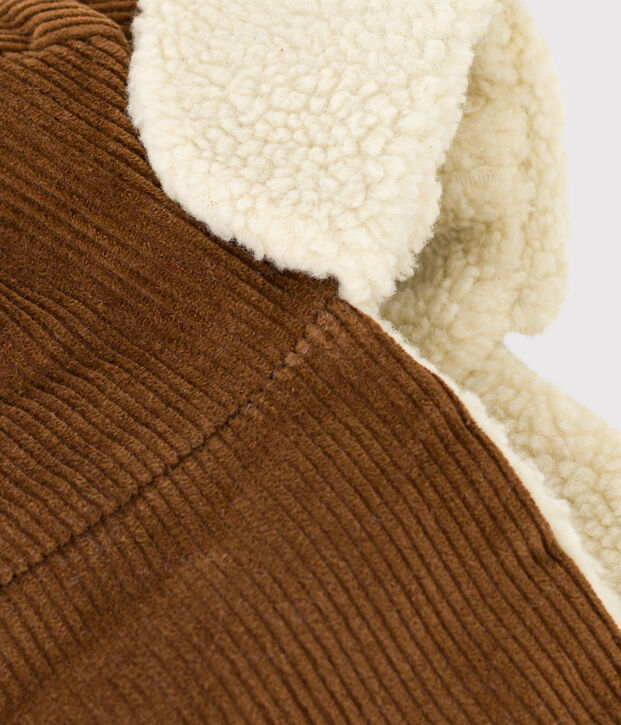 Kinder-Schapka aus Cord f&uuml;r Jungen und M&auml;dchen braun