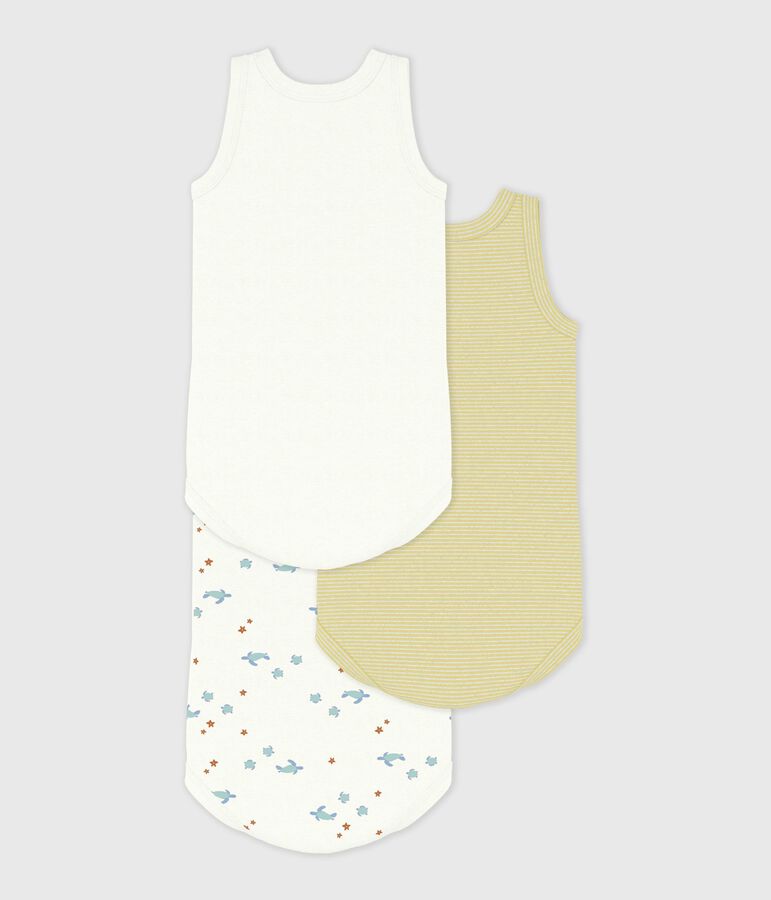 Set &auml;rmellose Baby-Bodys aus Baumwolle mit Schildkr&ouml;ten-Motiv vielfarbig