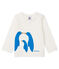 Langärmeliges Baby-T-Shirt für Jungen weiss MARSHMALLOW CN