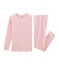 Sehr eng anliegender Rippstrick-Pyjama für kleine Mädchen rosa CHARME/weiss MARSHMALLOW