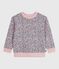 Kinder-Sweatshirt aus bedruckter Baumwolle rosa JOLI/weiss MULTICO