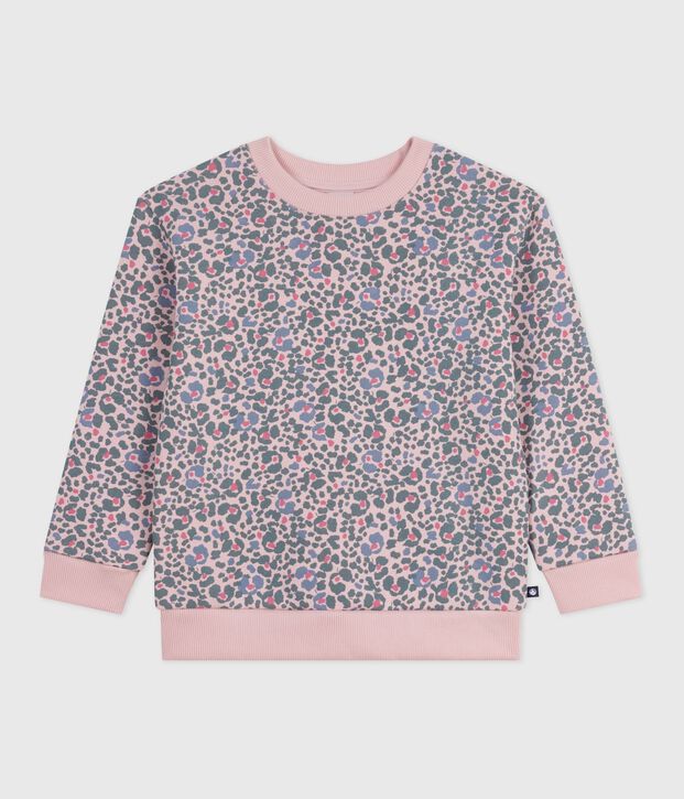 Kinder-Sweatshirt aus gemusterter Baumwolle rosa/vielfarbig