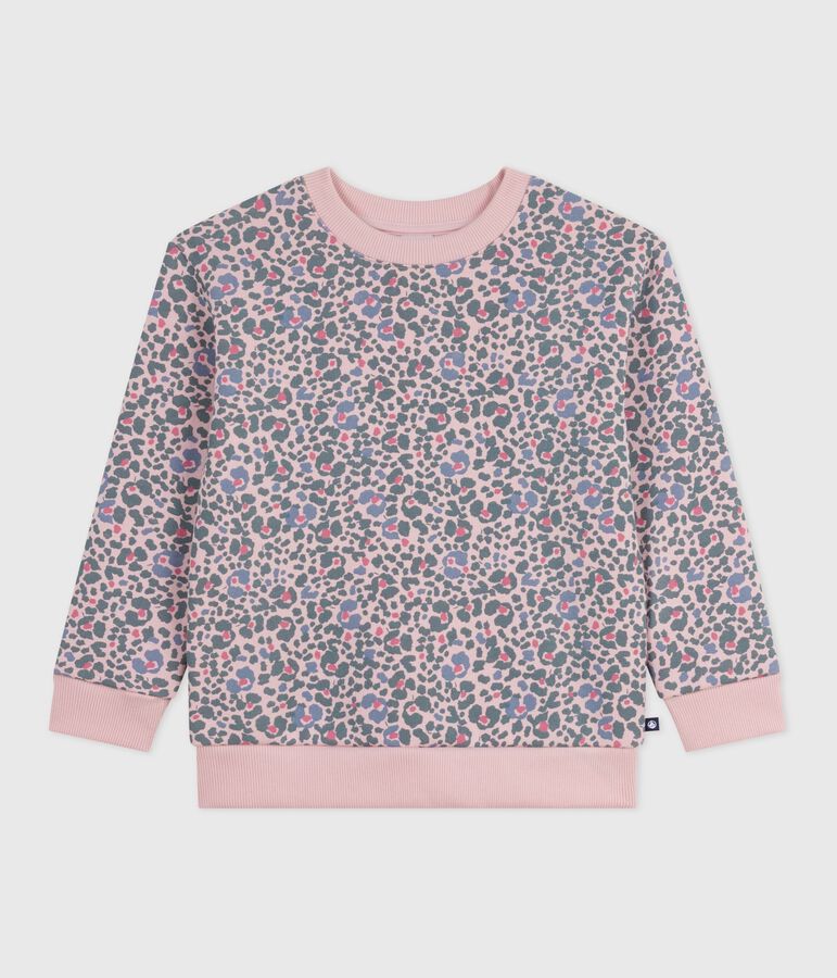 Kinder-Sweatshirt aus gemusterter Baumwolle rosa/vielfarbig