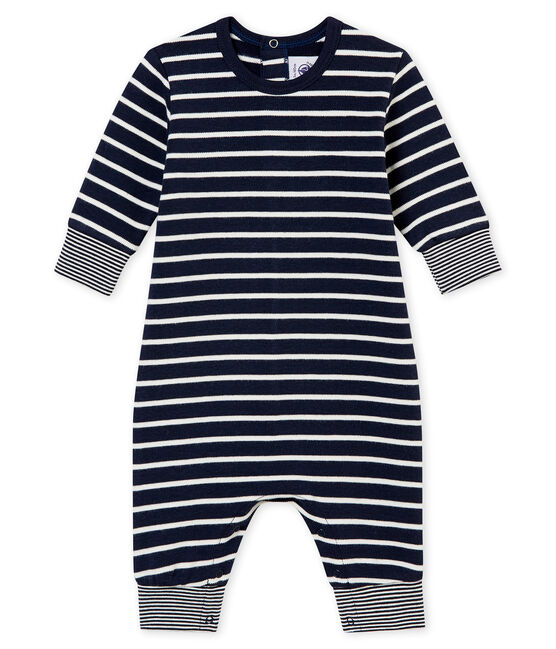 Langer Jungen Overall blau SMOKING/weiss MARSHMALLOW