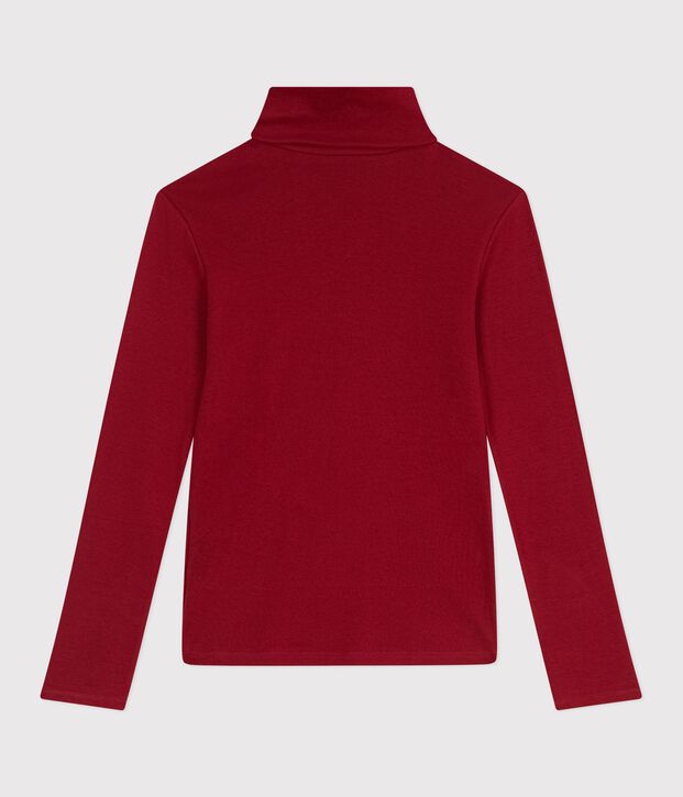 Damen-Rollkragenshirt L'Iconique aus Baumwolle rot