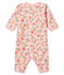 Flauschiger Baby Mädchen Strampler ohne Fuß rosa JOLI/weiss MULTICO