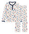 Pyjama aus Doppeljersey für kleine Jungen weiss MARSHMALLOW/weiss MULTICO
