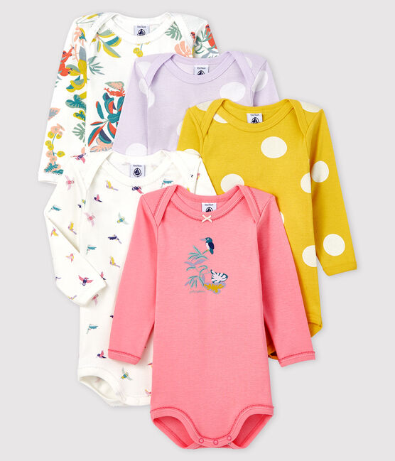 5er-Set langärmlige Baby-Bodys für Mädchen variante 1