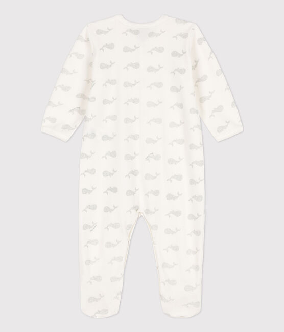 Baby-Strampler aus Nicki weiss MARSHMALLOW/grau ARGENT