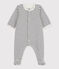 Baby-Bodyjama aus Baumwolle mit Streifen weiss MARSHMALLOW/blau SMOKING
