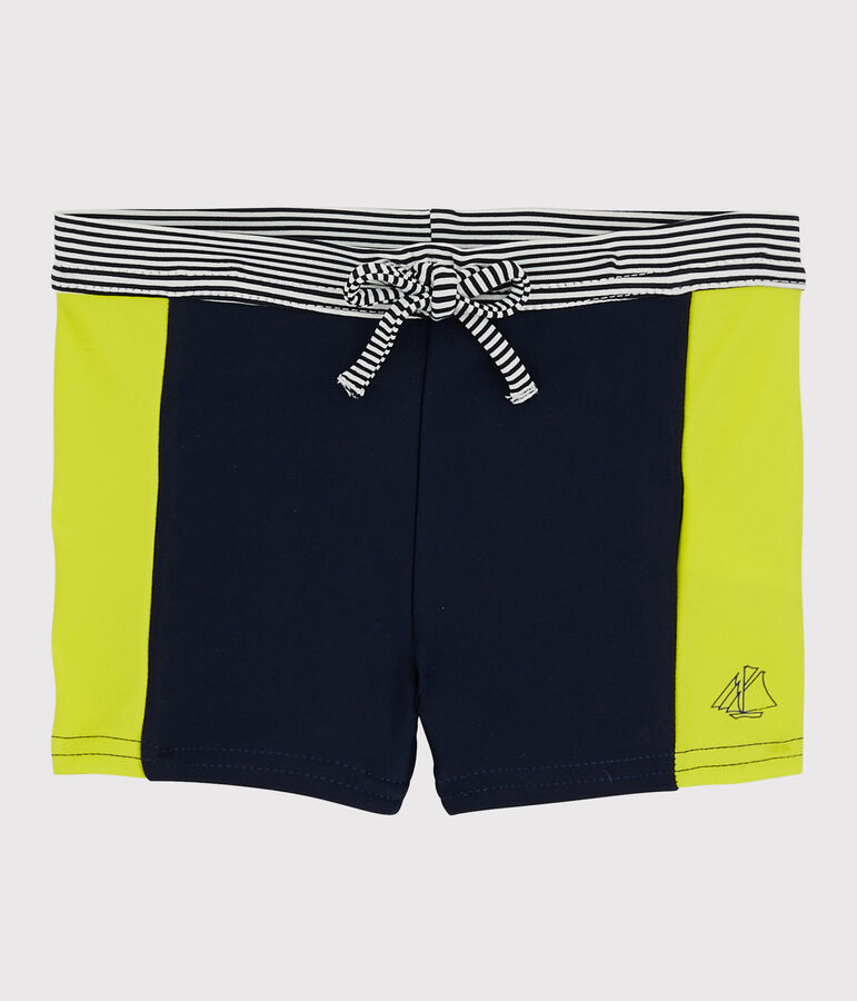 Umweltfreundliche Badeshorts Baby Jungen blau/gelb