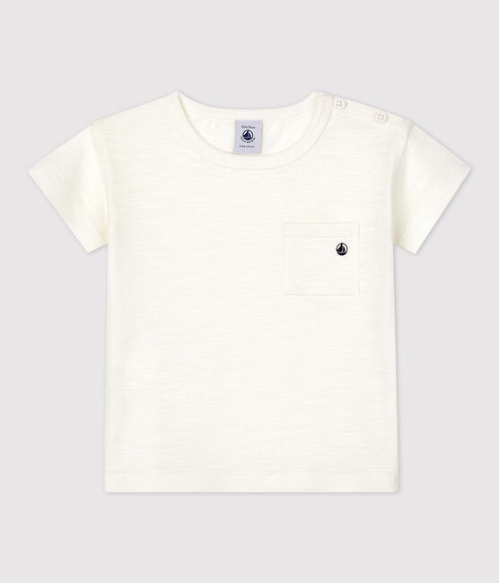 Einfarbiges kurzärmeliges T-Shirt aus Jersey weiss MARSHMALLOW