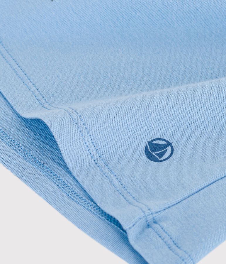 Kurz&auml;rmeliges Damen T-Shirt aus einfarbiger Baumwolle blau