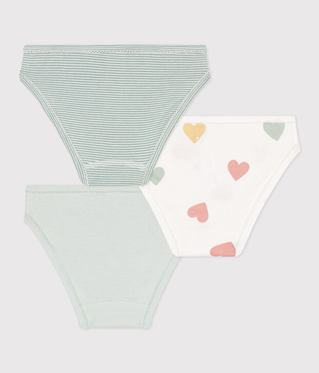 3er-Set Slips aus Bio-Baumwolle mit Herzmotiv f&uuml;r M&auml;dchen vielfarbig
