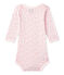Bedruckter Baby-Mädchen-Langarmbody rosa VIENNE/weiss MULTICO